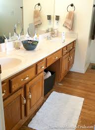 Vanity bathroom sink cabinet quarter sawn oak craftsman mission 33 color choice. Bathroom Vanity Transformation With Diy Chalk Type Paint Farm Fresh Vintage Finds