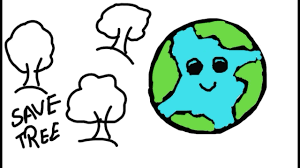 Black and yellow illustrated earth day poster. Save Earth Very Easy Drawing