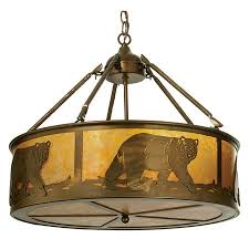 Walking Bear Inverted Pendant With Images Rustic Chandelier Lighting Cottage Lighting Rustic Chandelier