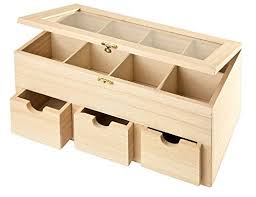 Teebox Holzbox Teekiste Fur Teebeutel Mit Sichtfenster Von Vbs Amazon De Spielzeug Teebox Aufbewahrungsbox Teeaufbewahrung