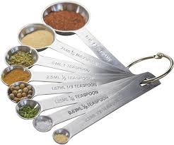 Natizo Set Of 8 Stainless Steel Measuring Spoons With 1 8 1 3 And 1 16 Teaspoon 1 2 Tablespoon Me Stainless Steel Measuring Spoons Measuring Spoons Spoon