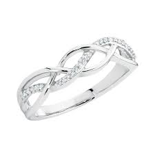 Diamond Crossover Ring Silver Rings Simple Crossover Diamond Ring Sterling Silver Rings