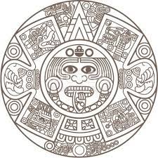 Stylized Aztec Calendar In Gold Color Vector Illustration Designs De Tatuagem Asteca Calendario Asteca Simbolos Astecas