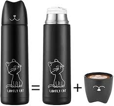 Amazon Com Cute Cat Thermoses Water Bottle Oneisall Cat Tumbler Stainless Steel Insulated Thermal Travel Cof Coffee Travel Thermos Water Bottle Water Bottle