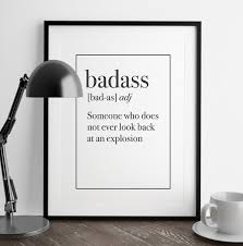 Badass Definition Funny Wall Art Print Printable Art Prints Wall Decor Funny Art Printable Funny Print Art Art Print Wall Art Funny Wall Art Nerd Definition Man Cave Decor
