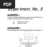 Mechanical Advantage of Screw Jack Experiment | PDF ...