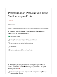 Lazimnya bertutur dalam bahasa melayu = i, iii dan v 3. C