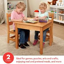 Kids Solid Wood Table Chairs Kids Furniture Sturdy Wooden Furniture 3 Piece Set Kids Chairs Kids Furniture Kids Furniture Sets
