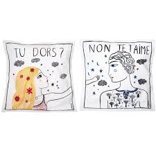 Tu Dors Non Je T Aime Fabric Art Je T Aime Pillows