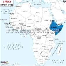 Map Showing The Location Of Horn Of Africa Countries Like Eritrea Djibouti Somalia Ethiopia In Africa Africa Map Horn Of Africa Africa