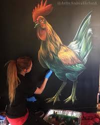 Artist Girl Acrylic Paint Painting With Acrylic Hand Painted Fine Art Print How To Paint Art T Artist Painting Rooster Painting Fine Art Painting