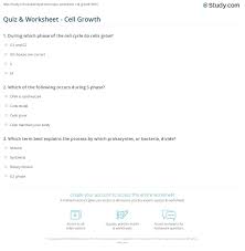 A nice series of free reproduction worksheets you can get now. Quiz Worksheet Cell Growth Study Com