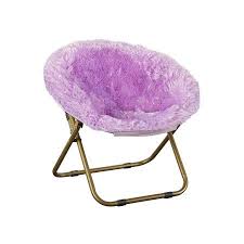 Amazon Com Folding Chair Soft Wide Seat Faux Fur Plush Kids Blair Saucer In Purple Kitchen Dining Saucer Chairs Stylish Chairs Padded Folding Chairs