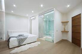 Contemporary false ceiling designs for bedroom: Of A Studio Apartment Through Rgb Lighting Russian Loft By G Design Beautiful Bedroom Designs Ceiling Design Modern Bedroom Design