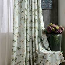 Product titlerose curtains 2 panels set, modern pattern pink rose. Pastel Peony Green And Cream Floral Curtain Voila Voile