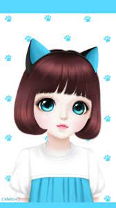 Imagen De Enakei Blue Cat And Girl Y L A Cute Anime Cat Cute Art Cartoon Girl Images