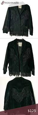 Pioneer Wear Black Genuine Leather Fringe Jacket Fringe Leather Jacket Mini Slip Dress Vintage Leather Jacket