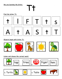 This page has alphabet handwriting practice worksheets, classroom letter charts, abc books, alphabet fluency games, flash cards. Letter T Online Exercise