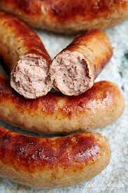 Bockwurst German Sausage Made From Ground Veal And Pork And Flavored With Salt White Pepper P Homemade Sausage Recipes Sausage Recipes Pork Sausage Recipes