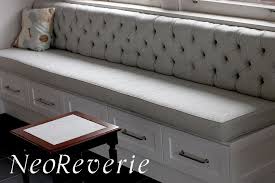 Custom upholstered tufted bench custom black foux leather bench salon dryer bench banquette booth. Tufted Drawer Banquet Perfect For Those Infrequently Used Items Bench Seating Kitchen Dining Room Bench Storage Bench Seating