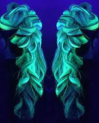 Nice Now Your Rainbow Hair Can Glow In The Dark Under Black Light Glow Hair Dark Hair Dye Rainbow Hair