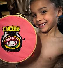 You may remember my assistant “Embroiderboy”. Well after a two yr break  (you can't rush a truly great artist) he's finally finished this  masterpiece. A bidding war has ensued amidst a flurry