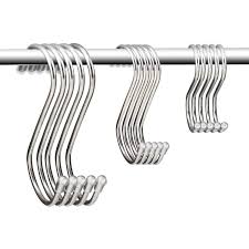 30 pack black s hooks steel hanging heavy duty hanger metal kitchen pot rack. Keesin S Shaped Metal Hanging Hook Stainless Steel Multifunction Hanger Hooks For Kitchen Spoon Pan Bathroom Bedroom Pack Of 15 Mixed 15 Pack Buy Online In Antigua And Barbuda At Antigua Desertcart Com Productid 48028681