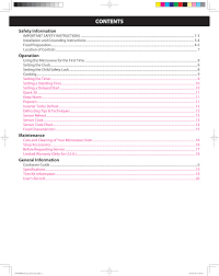 Ap7a01 Microwave Oven User Manual Panasonic Appliance Of America