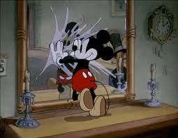 Thru The Mirror 1936 Disney Art Mickey Mouse Cartoon Old Cartoons