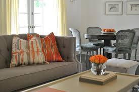 Living room interior home interior home living room living room designs luxury interior interior livingroom. Grey Living Room With Orange Accents Transitional Living Room