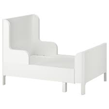 Busunge Bettgestell Ausziehbar Weiss Ikea Deutschland In 2020 White Bedding Ikea Bed Base