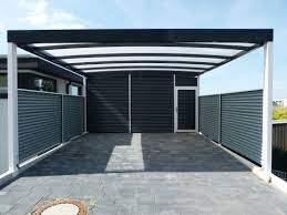 Premium Carport Aus Stahl Mit Abstellraum Und Lichtdurchlassiger Dacheindeckung Abstellraum Und Seitenwande Aus Stah Carport Metall Carport Stahl Carport Holz