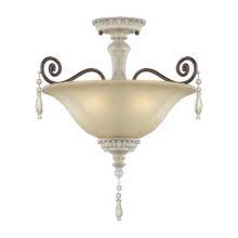 A gently flared driftwood glass shade disperses a warm glow. French Country Ceiling Lights Free Shipping Lightingdirect