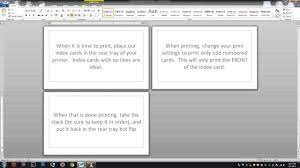 This wikihow teaches you how to create an index page in microsoft word to look up important terms discussed in a document and the pages ms word lets you add an index to any document. Printing Notes On Actual Note Index Cards Free Word Template Youtube
