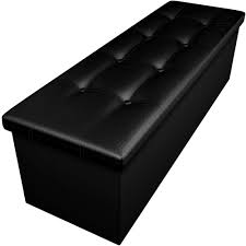 The frame of each piece is made of wood and bathed in a cherry finish. Camabel Folding Ottoman Storage Bench Cube 44 Inch Hold Up 700lbs Faux Leather Long Chest With Memory Foam Seat Footrest Padded Upholstered Stool For Bedroom Box Bed Coffee Table Rectangular Black Buy