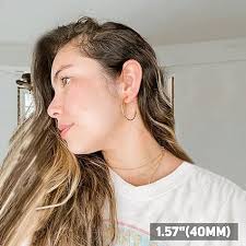 ESMATOO Gold Hoop Earrings for Women