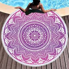 Kinglly dream catcher beach towel circle yoga mat large round beach blanket with animals plants. Mandala Mystique Round Beach Towel Fun Beach Towels Round Beach Towels Circular Beach Towel