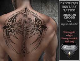 What does cross tattoo between the eyes mean? Second Life Marketplace Aesthetic Back Tattoo Dragon Cross Boxed