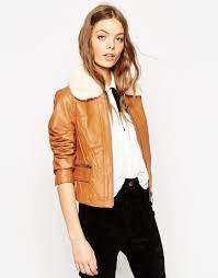 Asos Leather Biker Jacket With Faux Fur Collar At Asos Com Latest Fashion Clothes Coats Jackets Women Jackets For Women