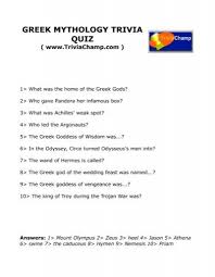 Challenge them to a trivia party! Greek Mythology Trivia Quiz Trivia Champ
