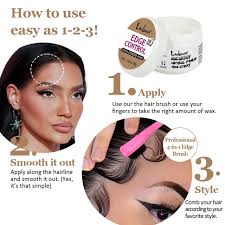 LOCKMIO Women Hairstyle Kit Hair Wax Stick Edge Control Gel for Smoothing  Hair Rat Tail Comb Edge Brush Elastic Band Travel Kit