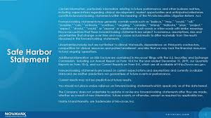 Novavax continues to work with a sense of urgency to complete our regulatory submissions and deliver this vaccine, built on a well. Ex 99 1 2 Tm212728d1 Ex99 1 Htm Exhibit 99 1 Exhibit