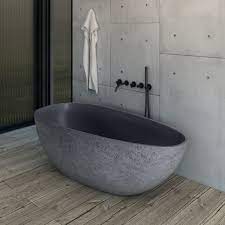 Gleichwohl haben wir einige modelle im sortiment, die kleiner als 1,70 meter lang sind. Freistehende Design Badewanne Aus Mineralguss Vela In Beton Optik Matt 165 5 X 84 5 Cm