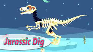 Interactive Animal Games For Girl Kids Jurassic Dig Dug Gameplay Din Animal Games Skeleton Cartoon Animals