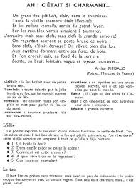 Ah C Etait Si Charmant Arthur Rimbaud Paroles De Chansons Francaises Poesie Francaise Poesie Classique