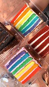 Cake Slices From Carlos Bakery Carlos Bakery Rainbow Cake Bakery