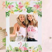 I stretched the fabric around the inner frame and. 1pc Hawaii Party Flamingo Photo Booth Frame Flower Plant Paper Photobooth Props Diy Happy Wedding Birthday Holiday Party Decor Party Diy Decorations Aliexpress