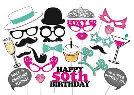 Birthday Photo Booth Props Free Printable 50th Birthday Photobooth Party Props Set 26 Piece Printable Etsy 40th Birthday Parties 30th Birthday Parties Party Props