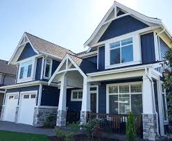 It has a unique and distinct character that most people love. Love A Blue Craftsman Style Home Blue Craftsman Craftsman House House Exterior