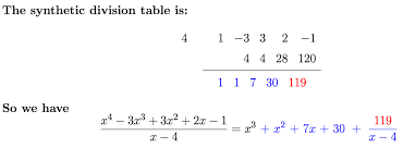 Use Synthetic Division To Find The Quotient And Remainder When Mathematics Stack Exchange